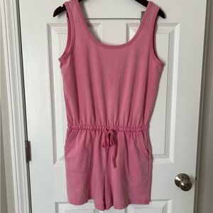 Jane And Delancey Pink Tie Waist Sleeveless Romper Size Small
